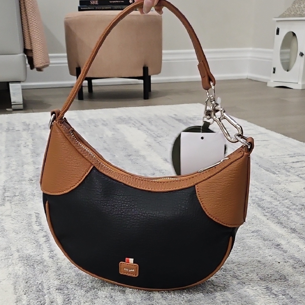 COLAB Black & Tan Shoulder Bag (NWT)